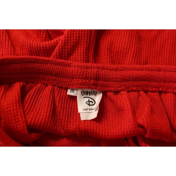 Vintage Disney Y2K Millennium Cast Member Red Thermal 2 Piece Pajama Set XXL - Picture 8 of 16